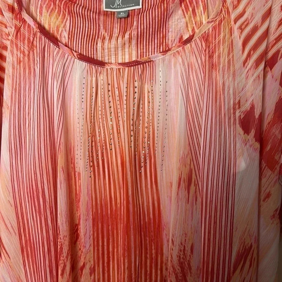 Top,blouse,women XL ,sheer overlay,sparkles,fairy,boho,colorful,flowy,flare EC - Picture 2 of 9